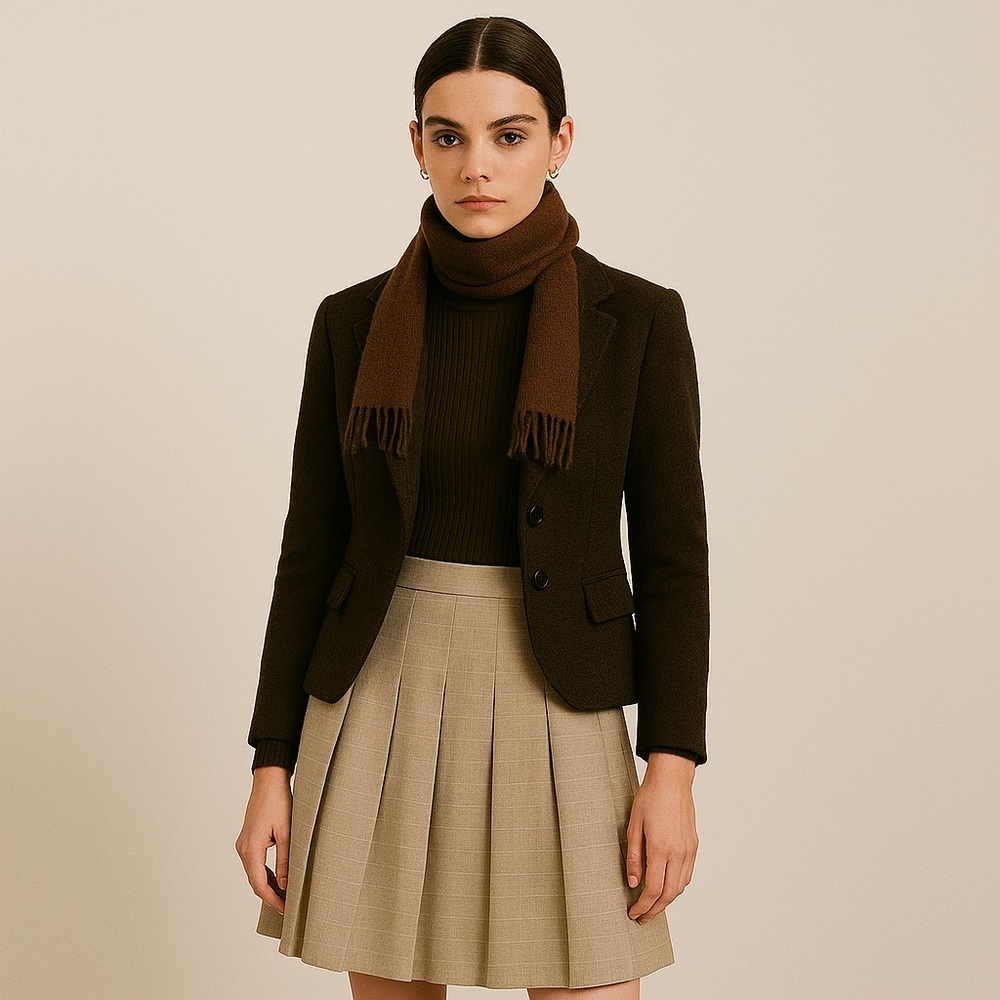 NWT Jones New York Signature Soapstone Wainscot Pleated Old Money Skirt